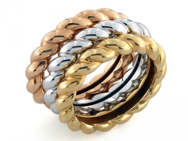 CF01208 - Anello Trinity Intracciato Oro 18 Kt