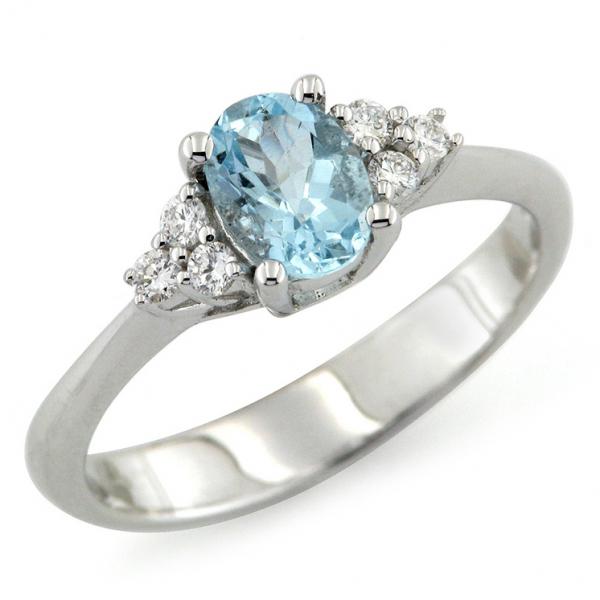 CF01210 - Anello Acquamarina 0.60 ct  e Diamanti