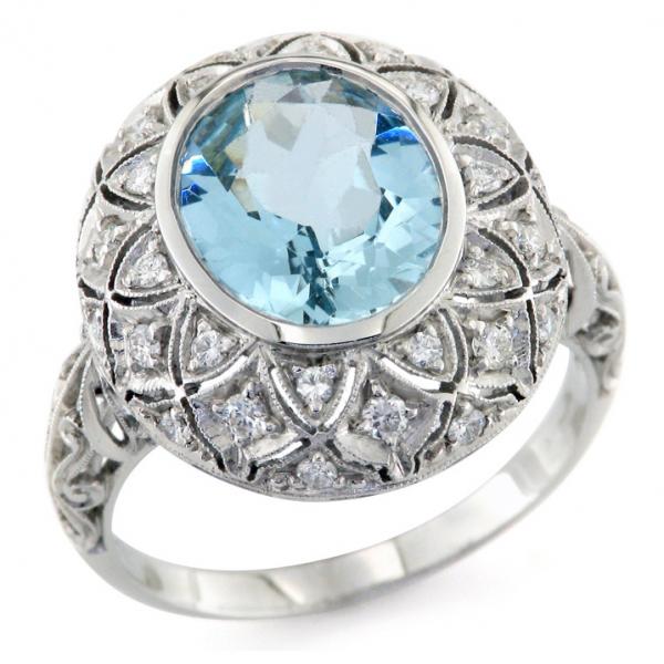 CF01264 - Anello Acquamarina da 3.60 ct e Diamanti