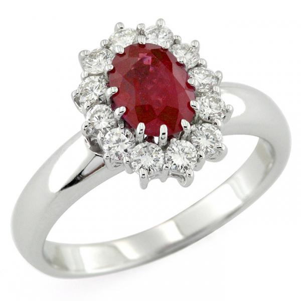 CF01278 - Anello in Oro con Diamanti e Rubino