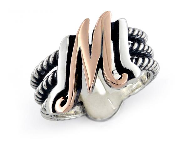 CF01286 - Anello a 3 Fili con Iniziale Singola