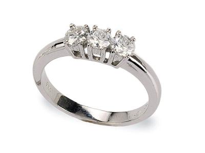 Anello Trilogy Oro Bianco e Diamanti 0.51 Ct