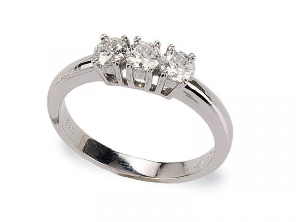 CF01288 - Anello Trilogy Oro Bianco e Diamanti 0.51 Ct