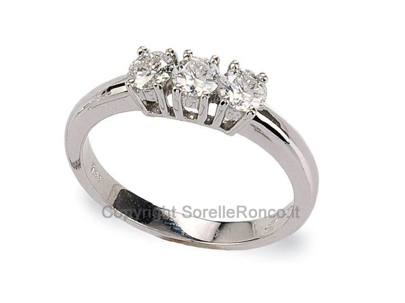ANELLO TRILOGY ORO BIANCO E DIAMANTI 0.51 CT