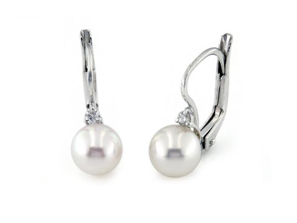 CF01289 - Orecchini Diamanti 3Griffe Perle 6.5-7mm