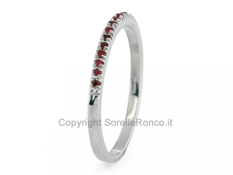 ANELLO VERETTA CON ZAFFIRI ROSA 0.09 CT