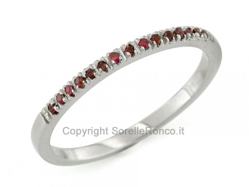 ANELLO VERETTA CON ZAFFIRI ROSA 0.09 CT