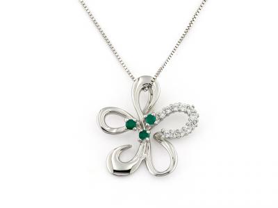 Girocollo in Oro Bianco con Zirconi