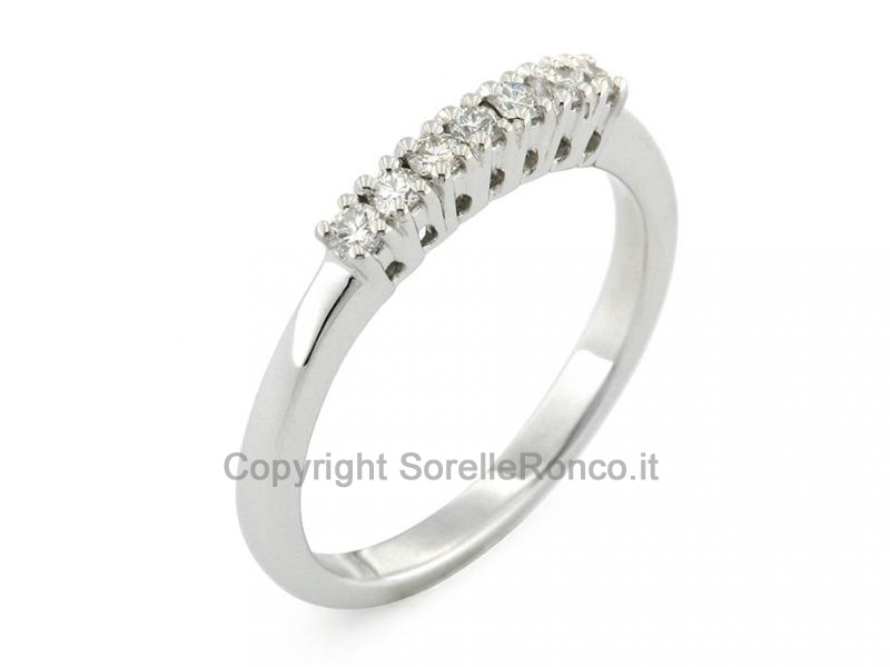 ANELLO RIVIERA ORO E DIAMANTI DA 0.20 CT