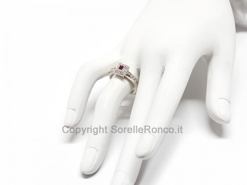 ANELLO ART DECÒ CON RUBINO E DIAMANTI