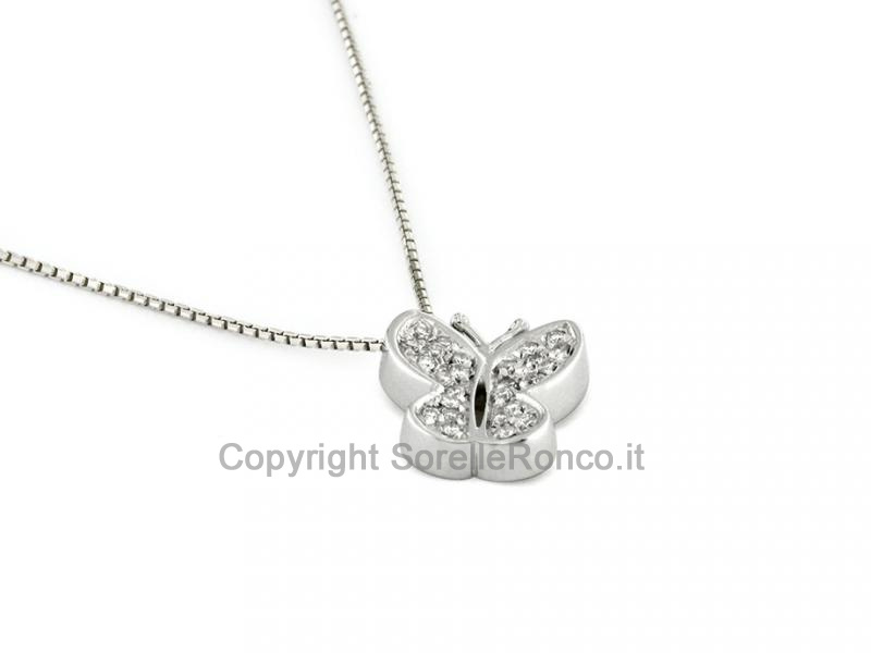 COLLANA CON FARFALLA IN ORO E DIAMANTI