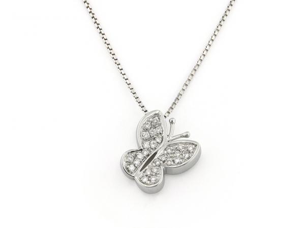 CF01321 - Collana con Farfalla in Oro e Diamanti