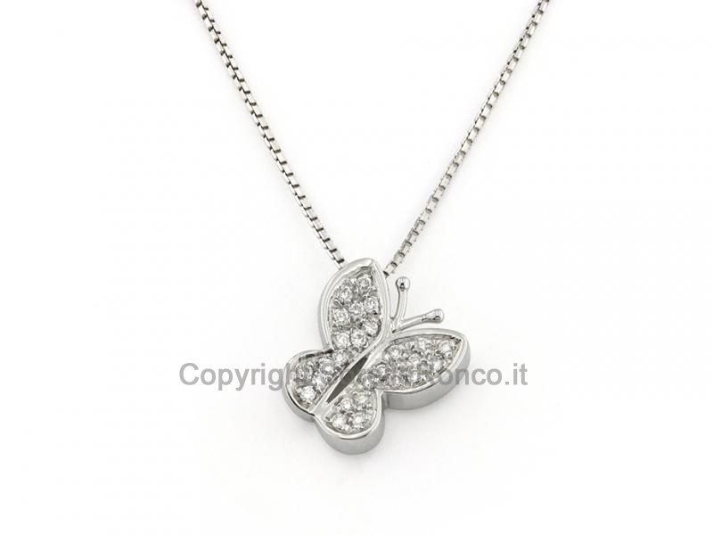 COLLANA CON FARFALLA IN ORO E DIAMANTI
