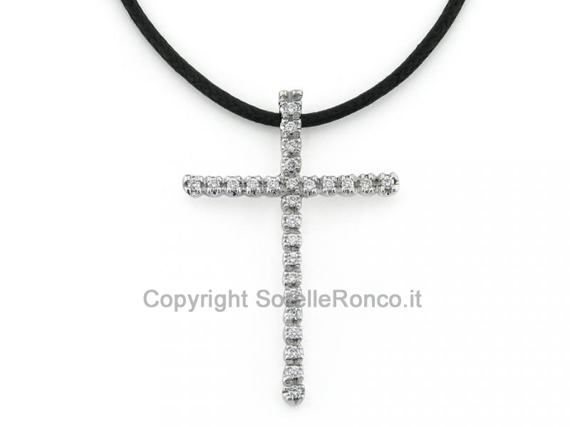 PENDENTE CROCE IN ORO E DIAMANTI