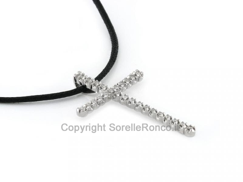 PENDENTE CROCE IN ORO E DIAMANTI