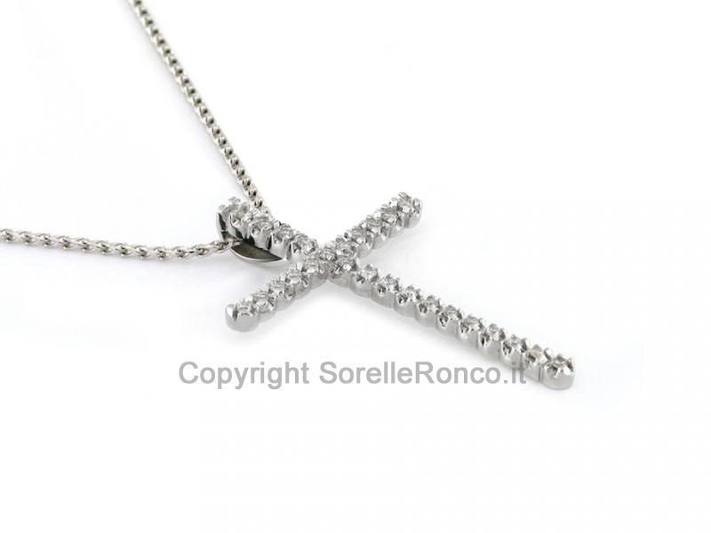 PENDENTE CROCE IN ORO E DIAMANTI