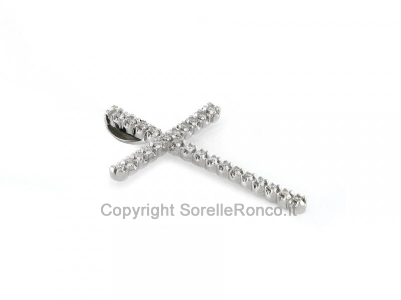 PENDENTE CROCE IN ORO E DIAMANTI