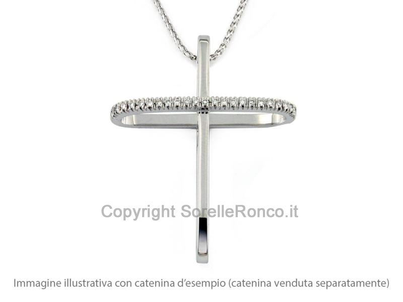 PENDENTE CROCE IN ORO E DIAMANTI