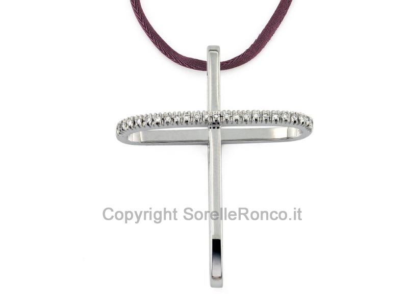 PENDENTE CROCE IN ORO E DIAMANTI