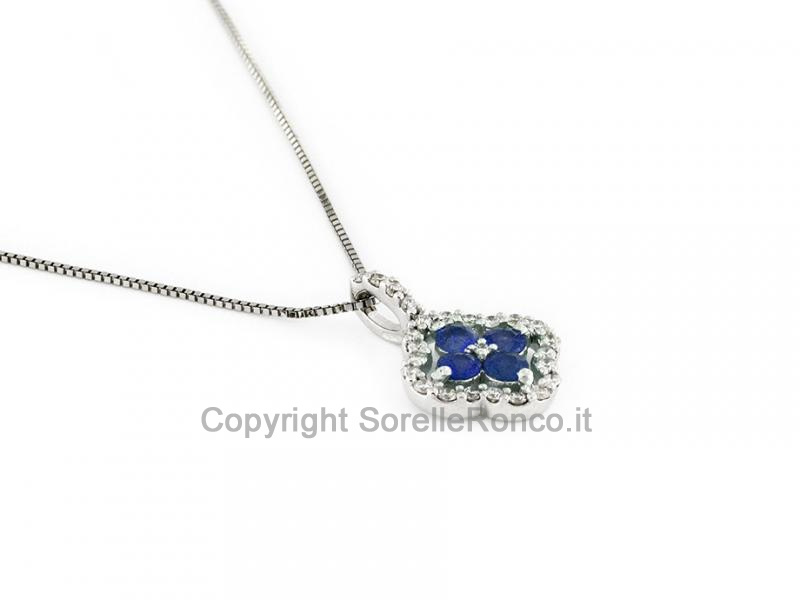 COLLANA GIROCOLLO CON ZAFFIRI E DIAMANTI