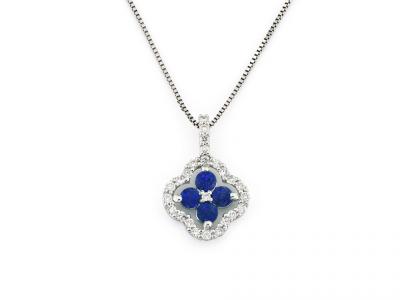 Collana Girocollo con Zaffiri e Diamanti