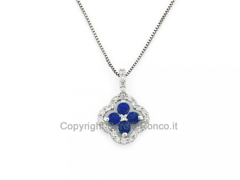 COLLANA GIROCOLLO CON ZAFFIRI E DIAMANTI