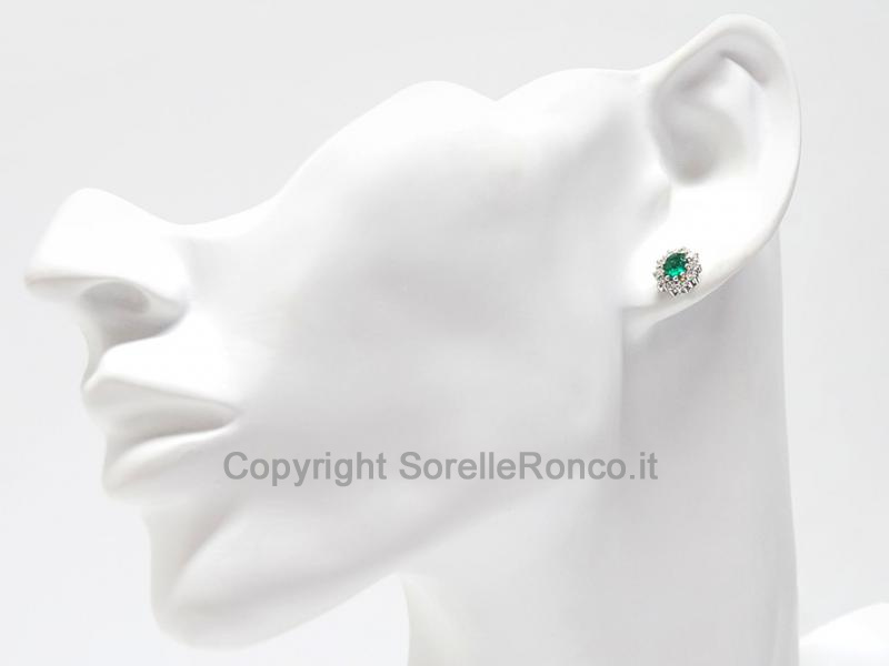 ORECCHINI CON SMERALDI E DIAMANTI