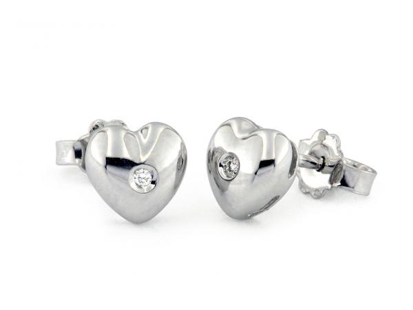 CF01350 - Orecchini Cuore con Diamanti