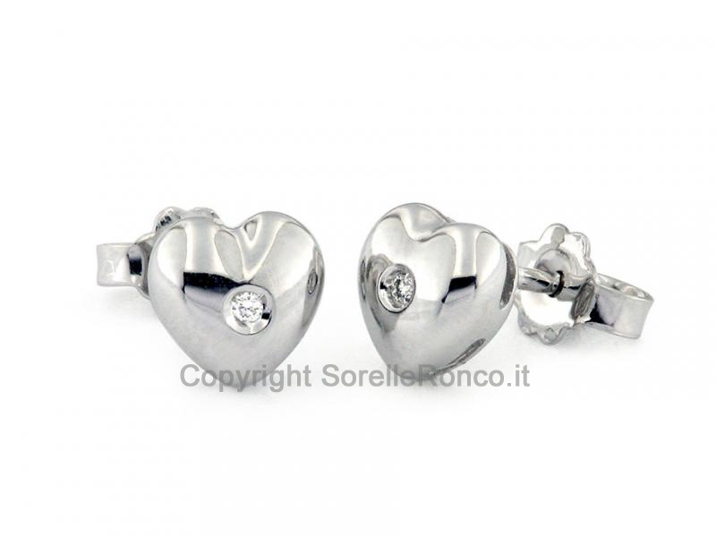 ORECCHINI CUORE CON DIAMANTI