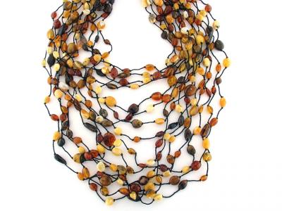 Collana con Ambra Naturale Multicolore