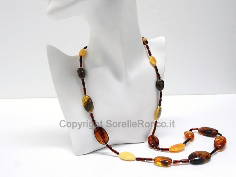 COLLANA CON AMBRA BALTICA MISTA