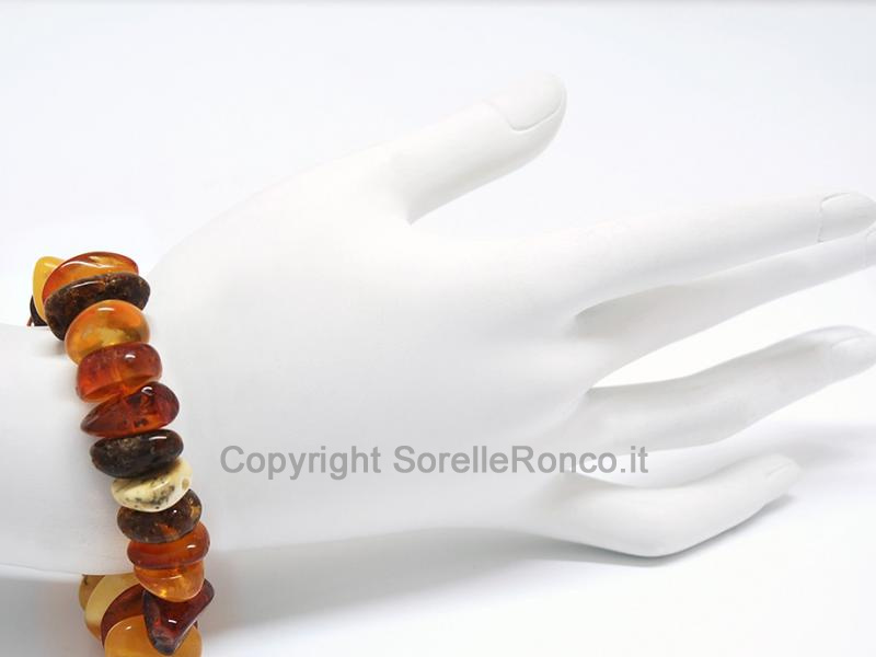 BRACCIALE ELASTICO CON AMBRA BALTICA