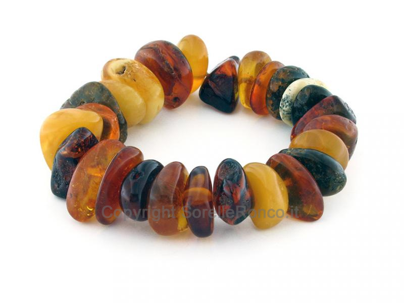 BRACCIALE ELASTICO CON AMBRA BALTICA