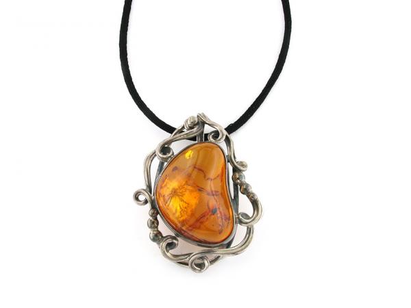 CF01379 - Collana con Pendente Ambra Miele