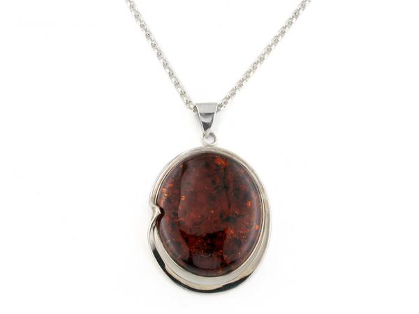 CF01381 - Collana con Pendente Ambra Cognac