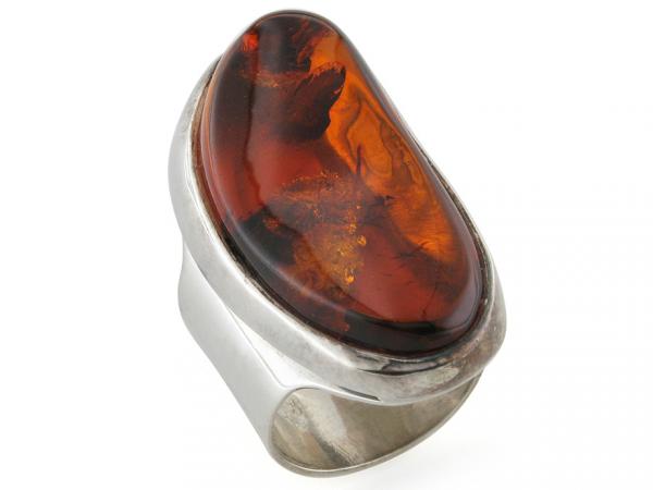 CF01388 - Anello Design con Ambra Cognac