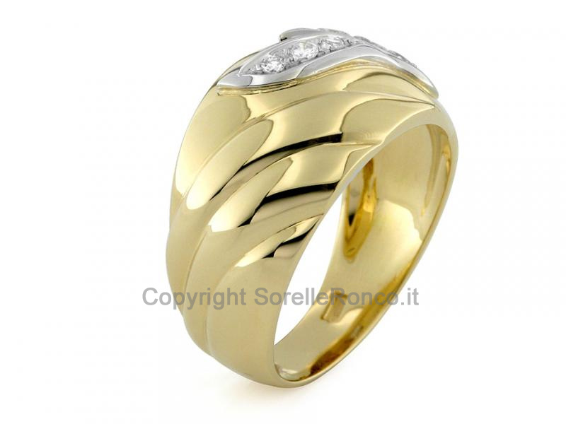 ANELLO A FASCIA CON DIAMANTI 0.12 CT