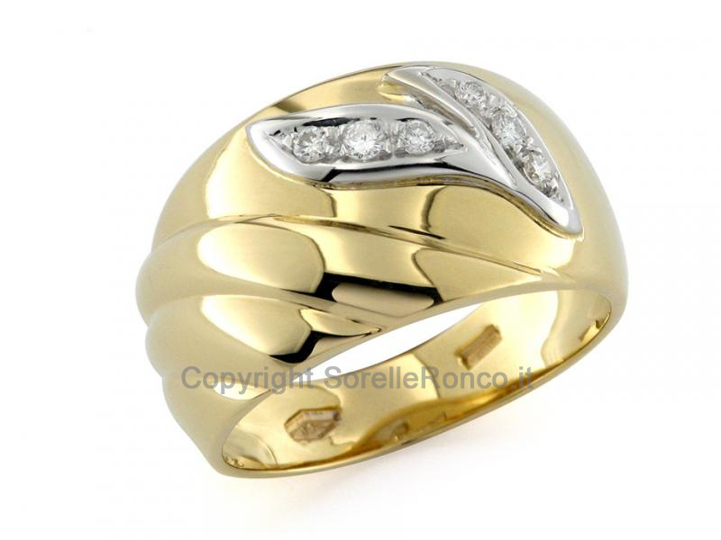 ANELLO A FASCIA CON DIAMANTI 0.12 CT