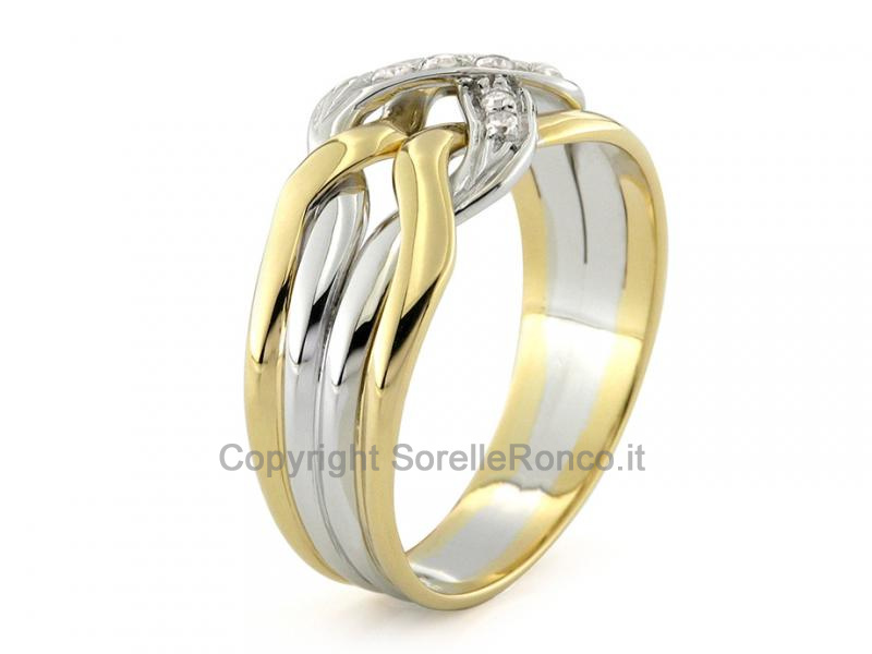 ANELLO A FASCIA CON DIAMANTI 0.06 CT