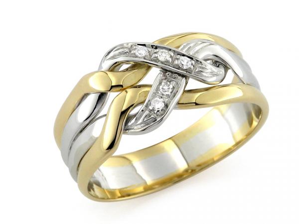 CF01395 - Anello a Fascia con Diamanti 0.06 Ct