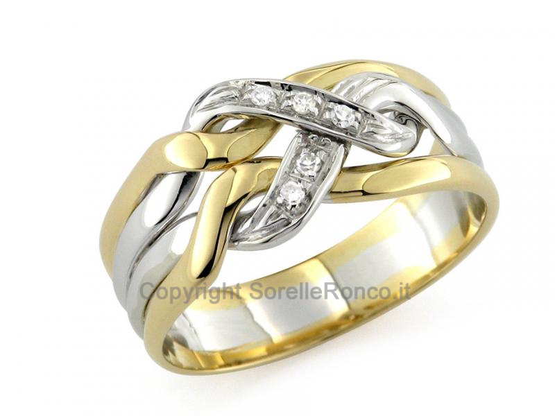 ANELLO A FASCIA CON DIAMANTI 0.06 CT