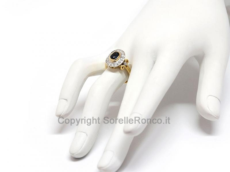 ANELLO CON DIAMANTI E ZAFFIRO 1.20 CT
