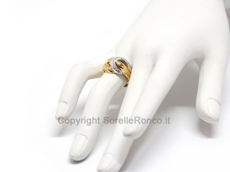 ANELLO AD INTRECCIO CON DIAMANTI 0.10 CT