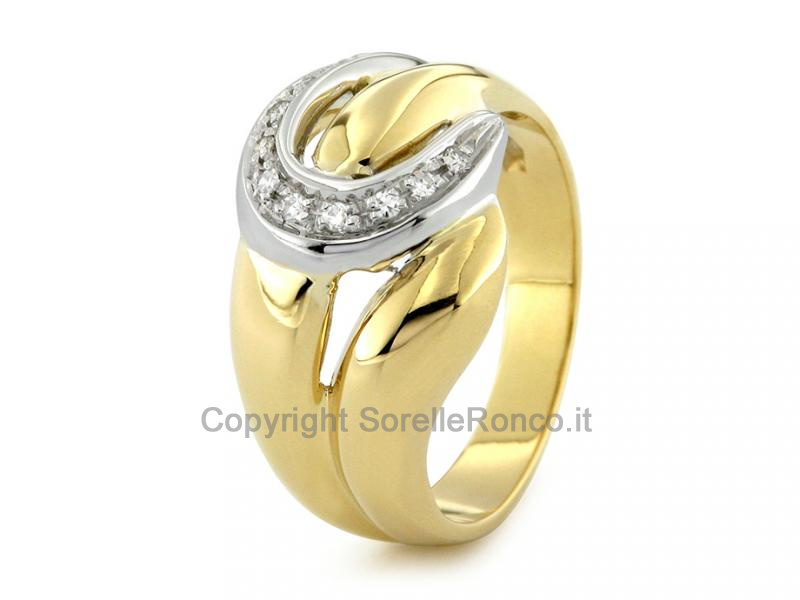 ANELLO AD INTRECCIO CON DIAMANTI 0.10 CT