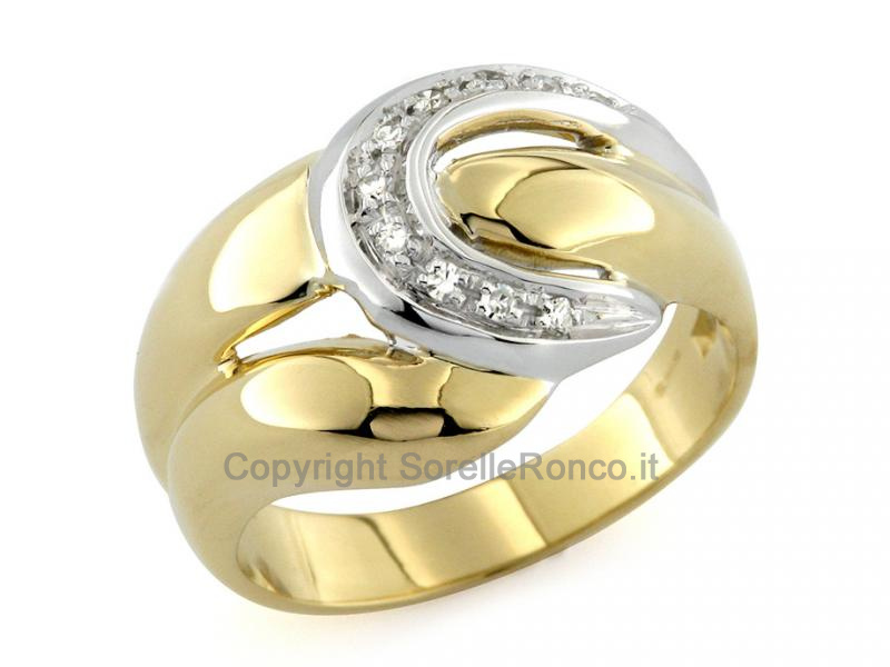 ANELLO AD INTRECCIO CON DIAMANTI 0.10 CT