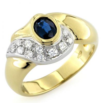 Anello Oro Diamanti e Zaffiro 0.50 Ct
