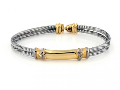 Bracciale Uomo Schiava Acciaio e Oro