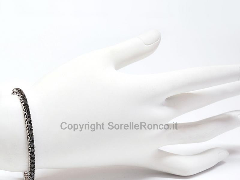 BRACCIALE TENNIS DIAMANTI NERI 3.60 CT.