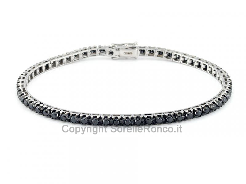 BRACCIALE TENNIS DIAMANTI NERI 3.60 CT.
