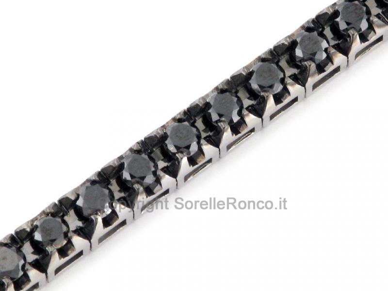 BRACCIALE TENNIS DIAMANTI NERI 3.60 CT.